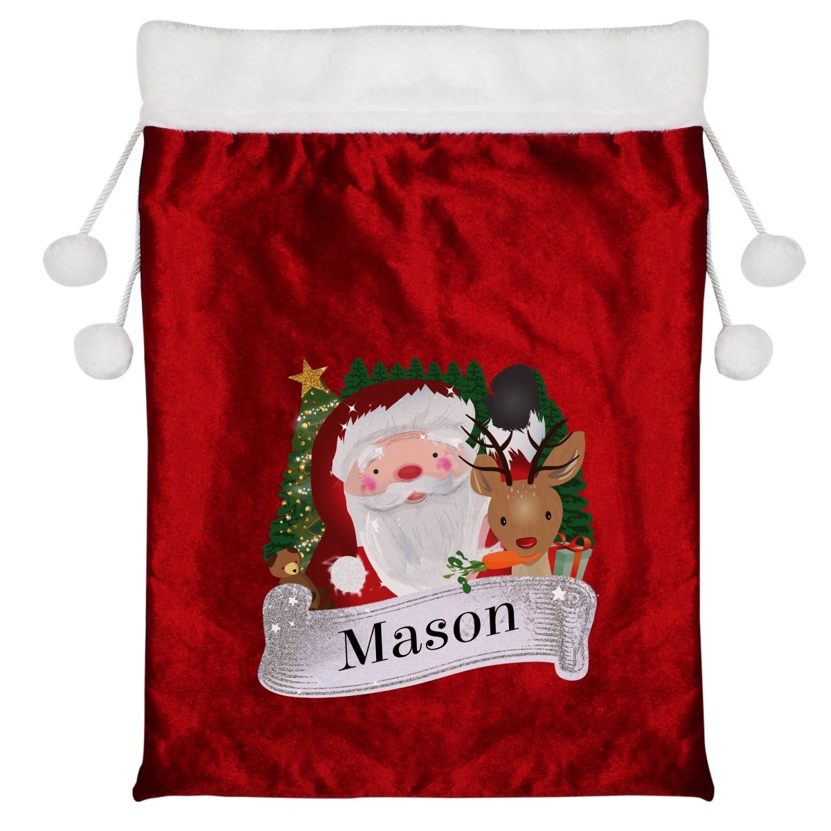 Personalised Red Christmas Santa Sack - I Want That Present