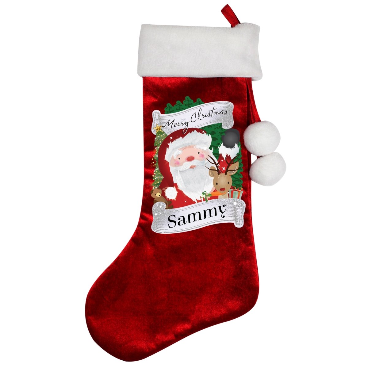 Personalised Red Christmas Santa Stocking - I Want That Present