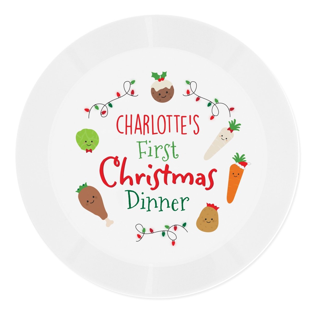 Personalised 'First Christmas Dinner' Plastic Plate - I Want That Present