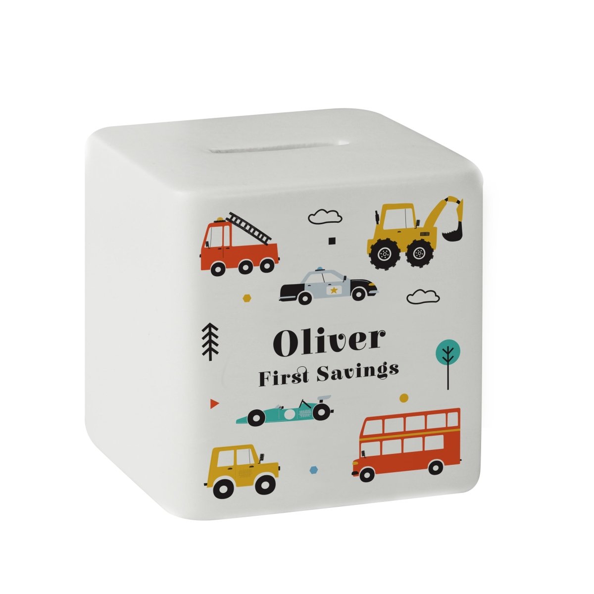 Personalised Vehicles Ceramic Square Money Box - I Want That Present