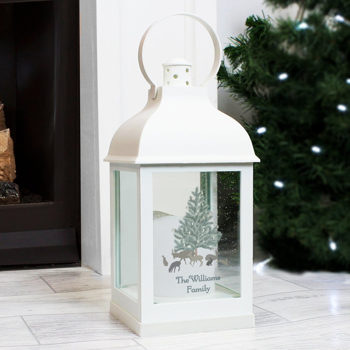 Personalised A Winter's Night White Lantern - I Want That Present