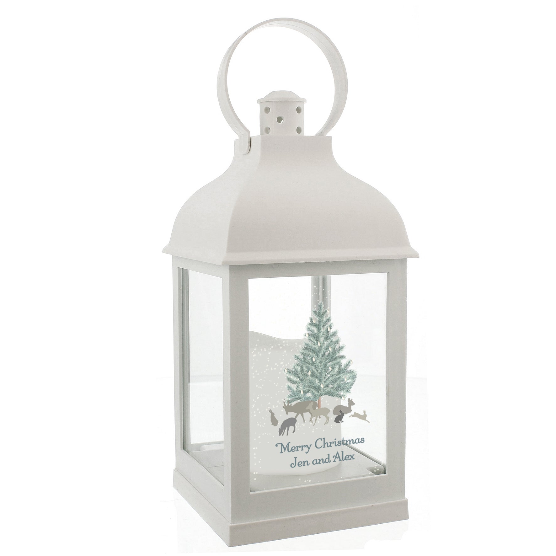 Personalised A Winter's Night White Lantern