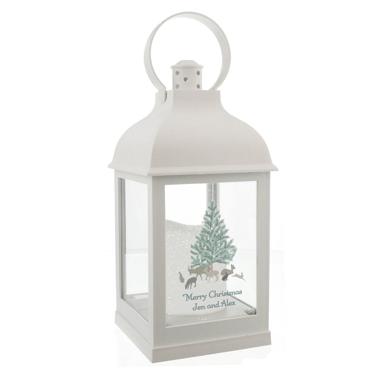 Personalised A Winter's Night White Lantern - I Want That Present