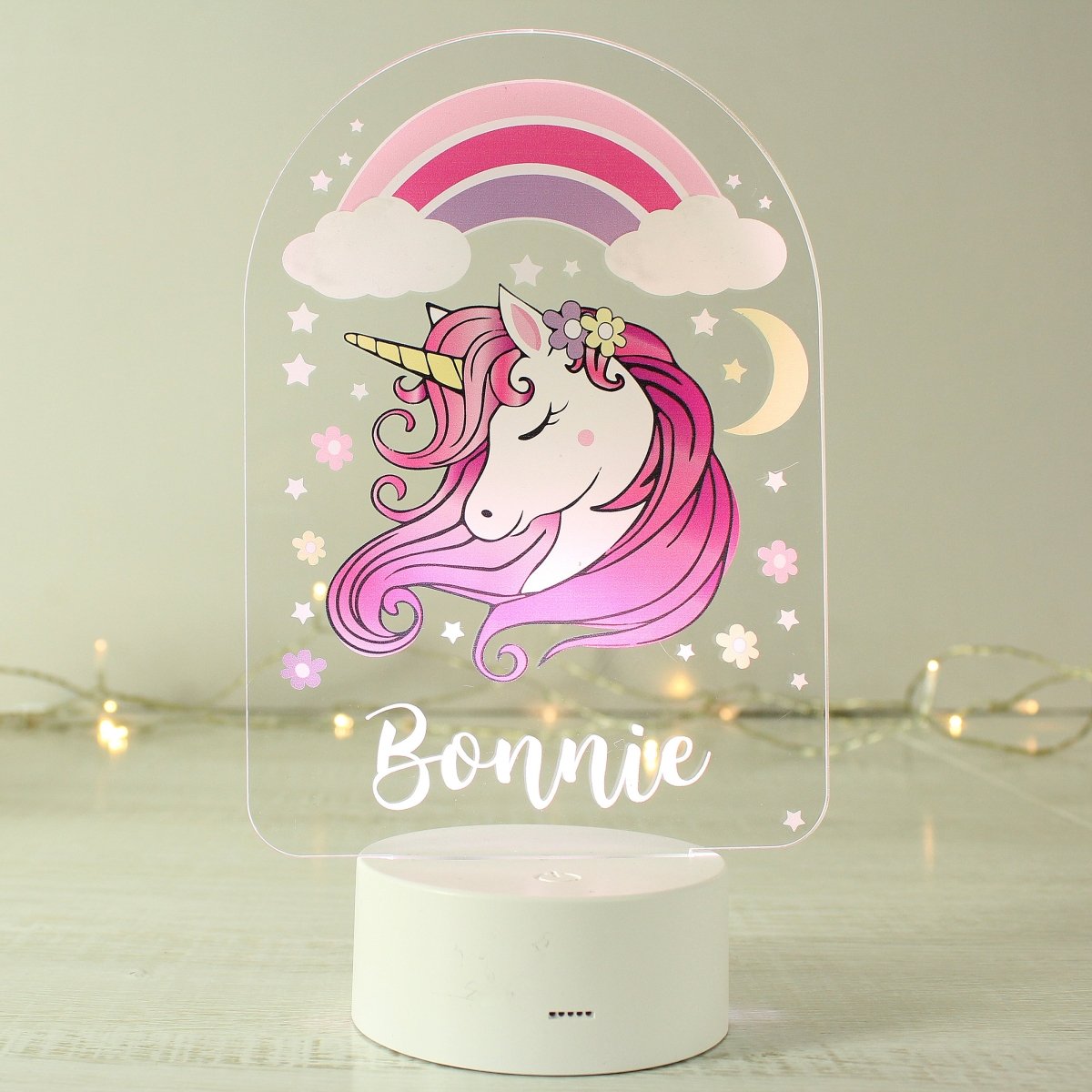 Personalised Pink Unicorn LED Colour Changing Night Light - I Want That Present