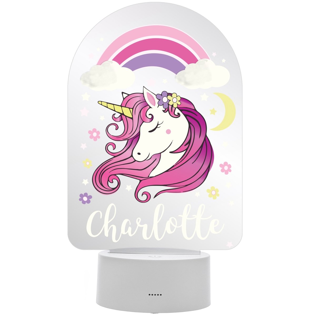 Personalised Pink Unicorn LED Colour Changing Night Light - I Want That Present