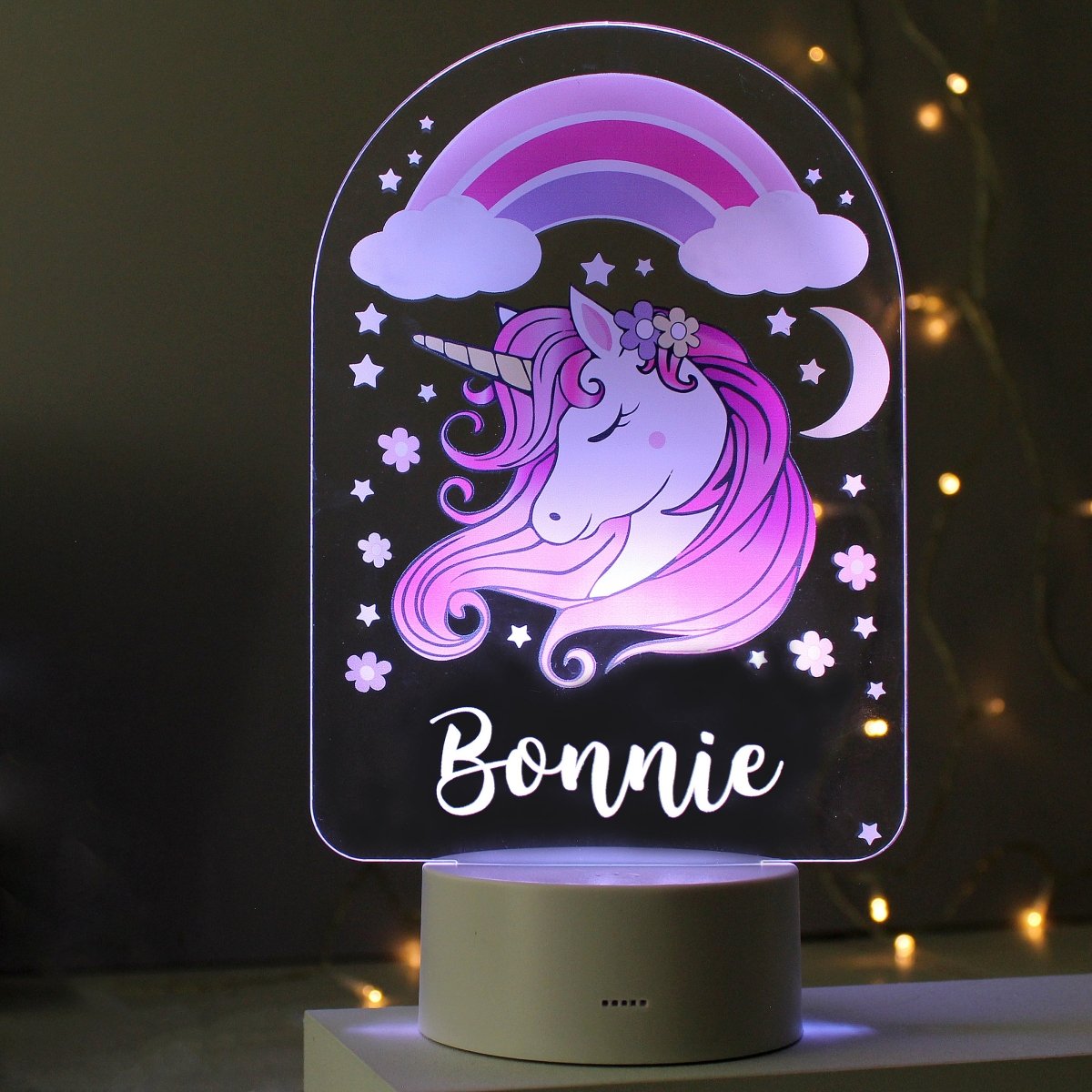 Personalised Pink Unicorn LED Colour Changing Night Light - I Want That Present