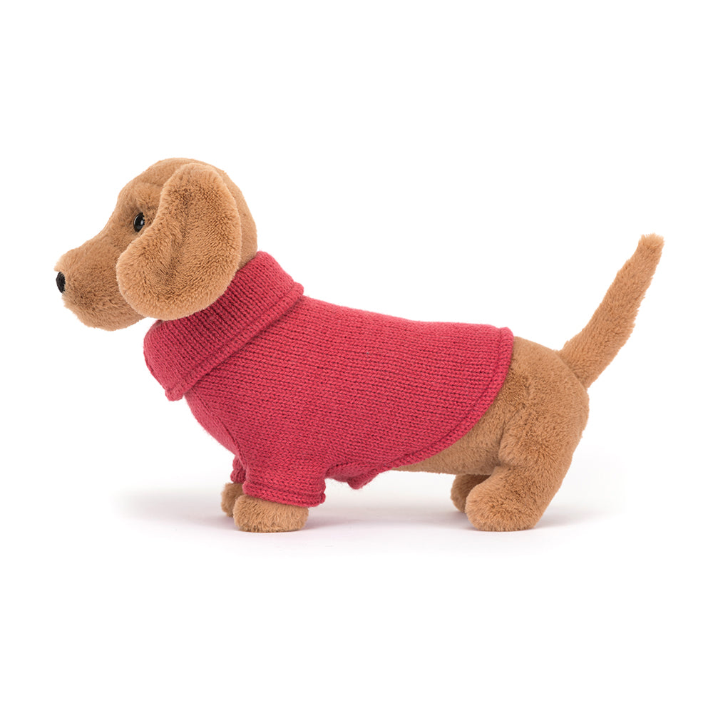 Jellycat Sweater Sausage Dog Pink - S3SDP
