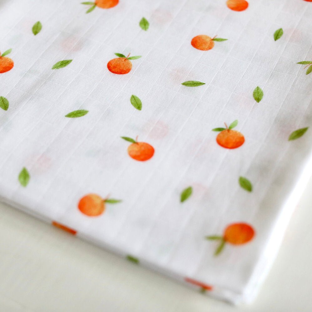 The Fox in the Attic - Muslin Swaddle Blanket - Oranges - I Want That Present