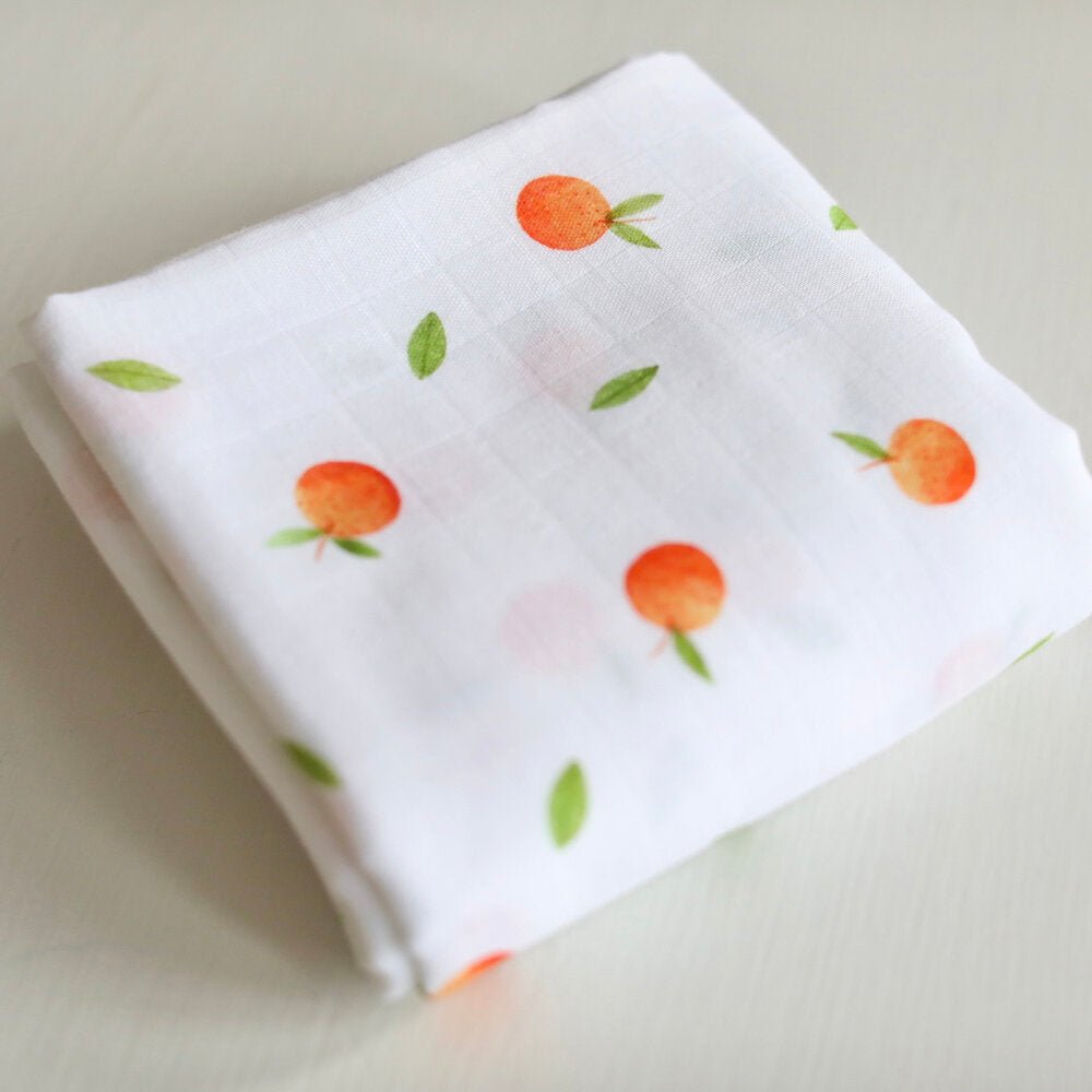 The Fox in the Attic - Muslin Swaddle Blanket - Oranges - I Want That Present