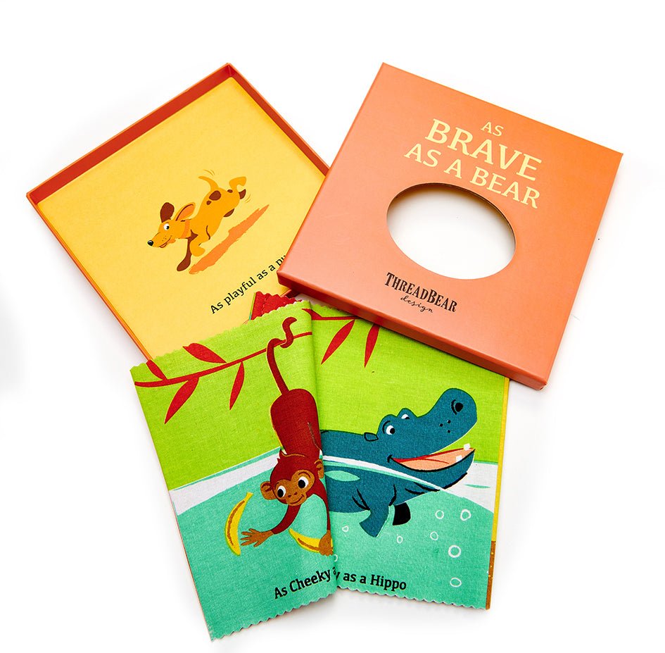 Threadbear Designs Brave as a Bear Rag Book - I Want That Present