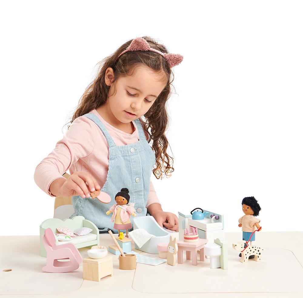 Tender Leaf Toys Wooden Doll Set - Mr Forester and Dalmation - I Want That Present