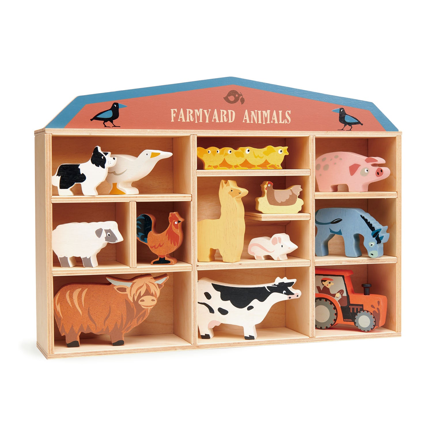 Tender Leaf Toys Wooden Farmyard Animals and Shelf Set