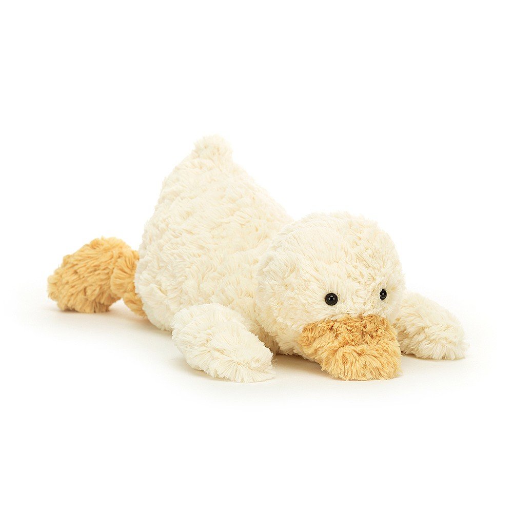 jellycat super soft tumblie duck laying down