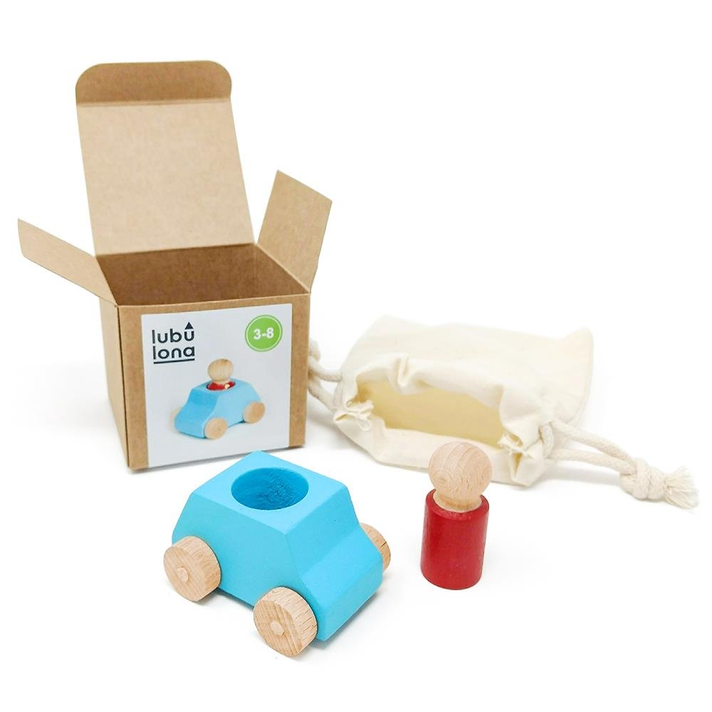 Lubulona Wooden Toy Car - Turquoise - I Want That Present