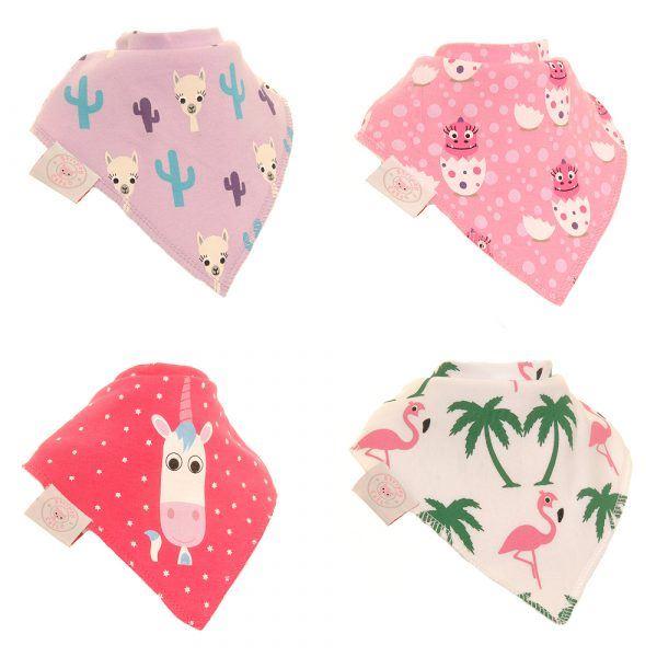 Zippy Baby Bandana Dribble Bib 4 pack - Loveable Characters