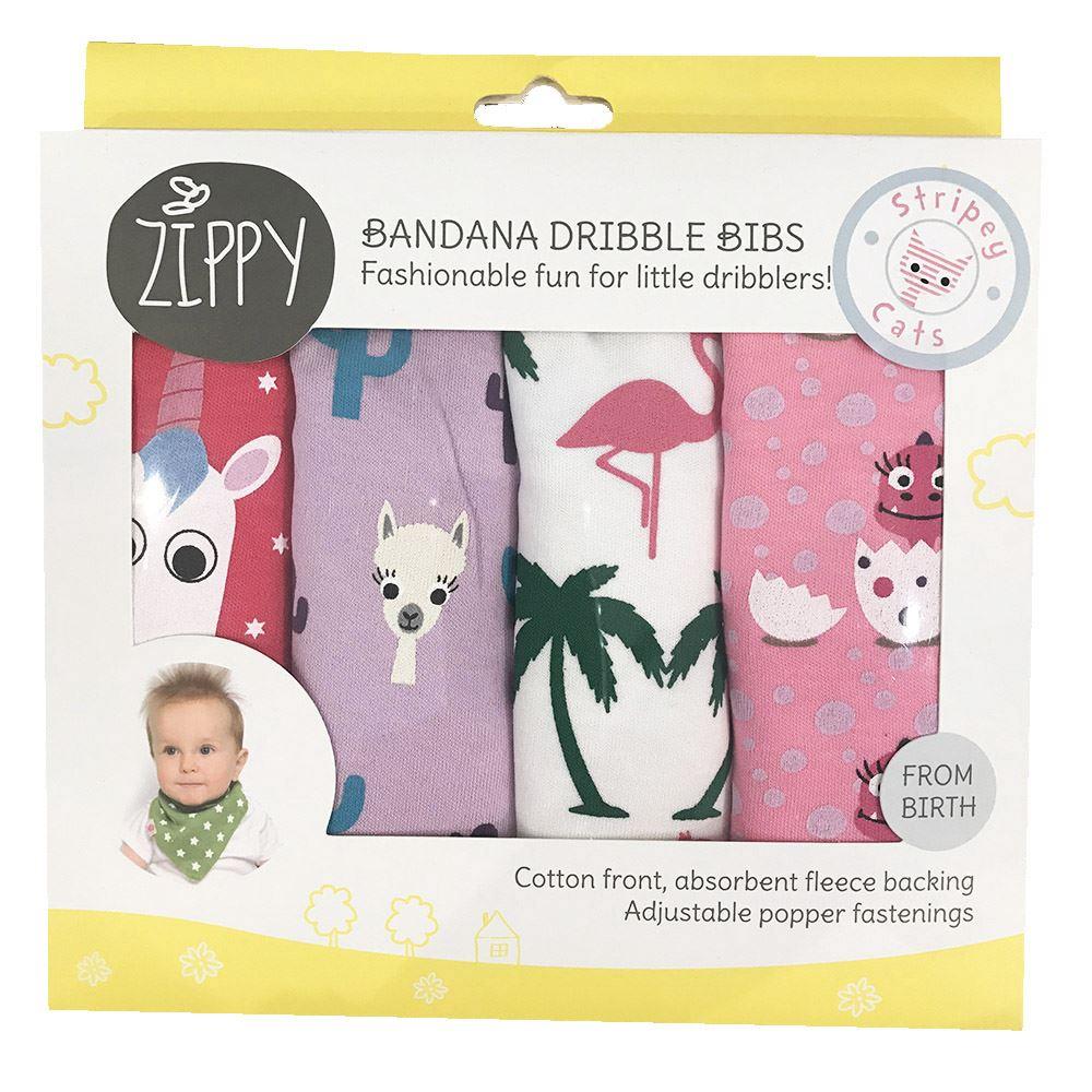 Zippy Baby Bandana Dribble Bib 4 pack - Loveable Characters