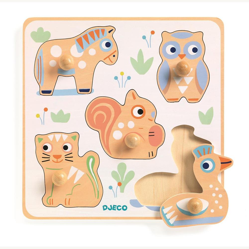 Djeco BabyPuzzi Lift Out Puzzle - I Want That Present