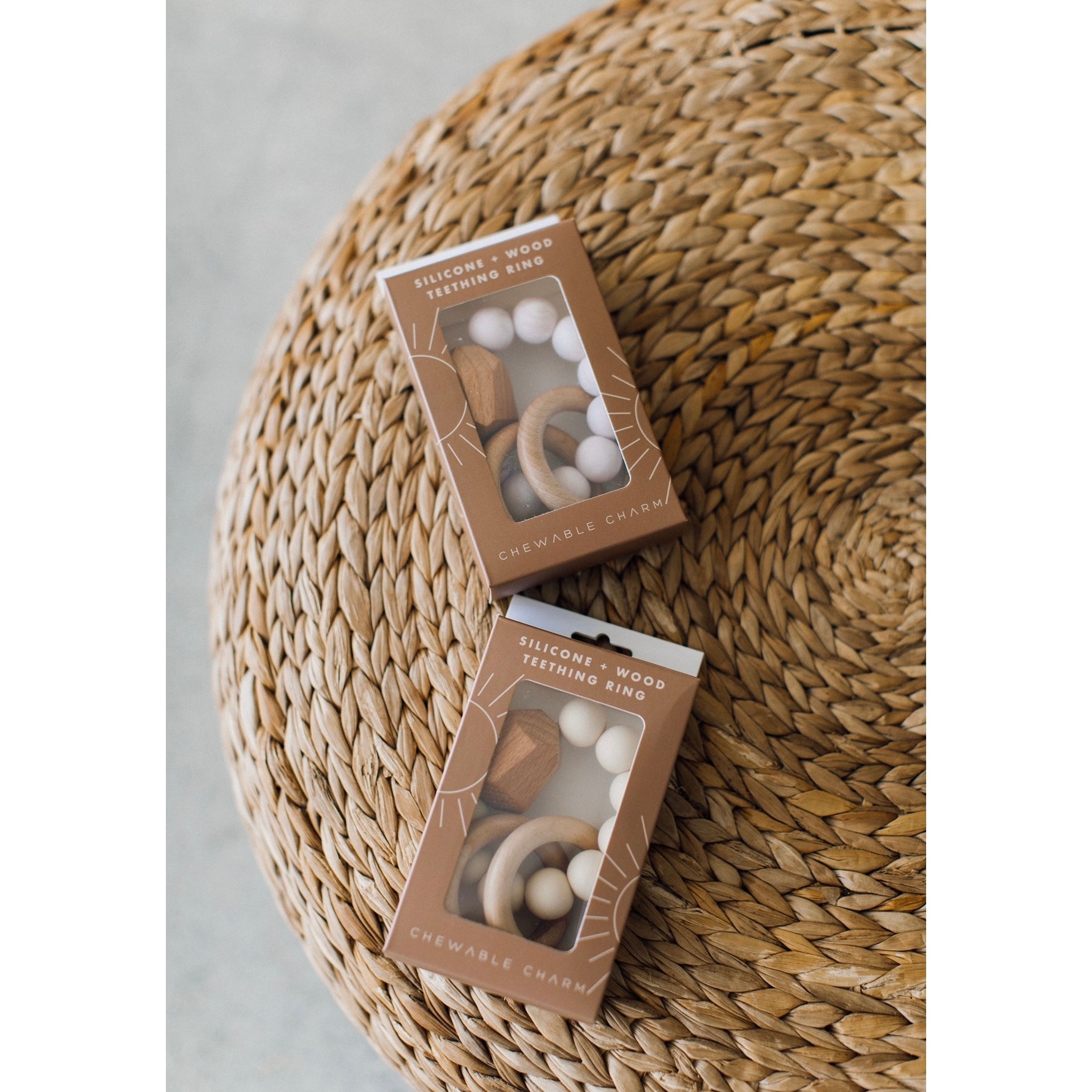 Chewable Charm Silicon Bead and Wooden Teething Toy - Zion Sand