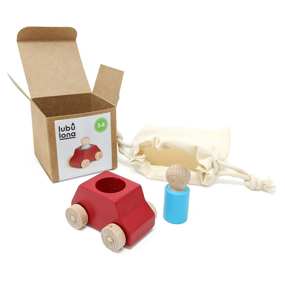 Lubulona Wooden Toy Car - Red - I Want That Present