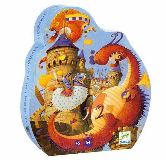 Djeco Silhouette Puzzle - Vaillant and the Dragon (54pc) - I Want That Present
