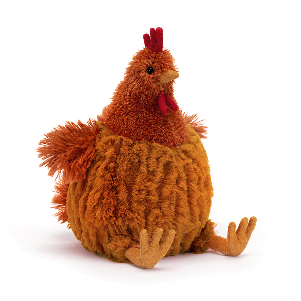 jellycat fluffy Cecile Chicken with soft brown fur