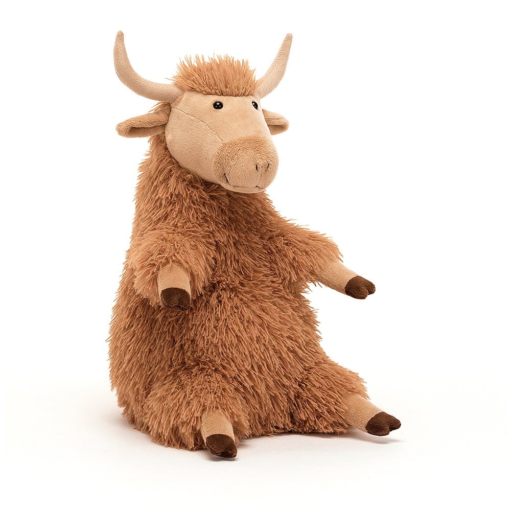 jellycaty soft cocoa colour fur cow with cream face and horns