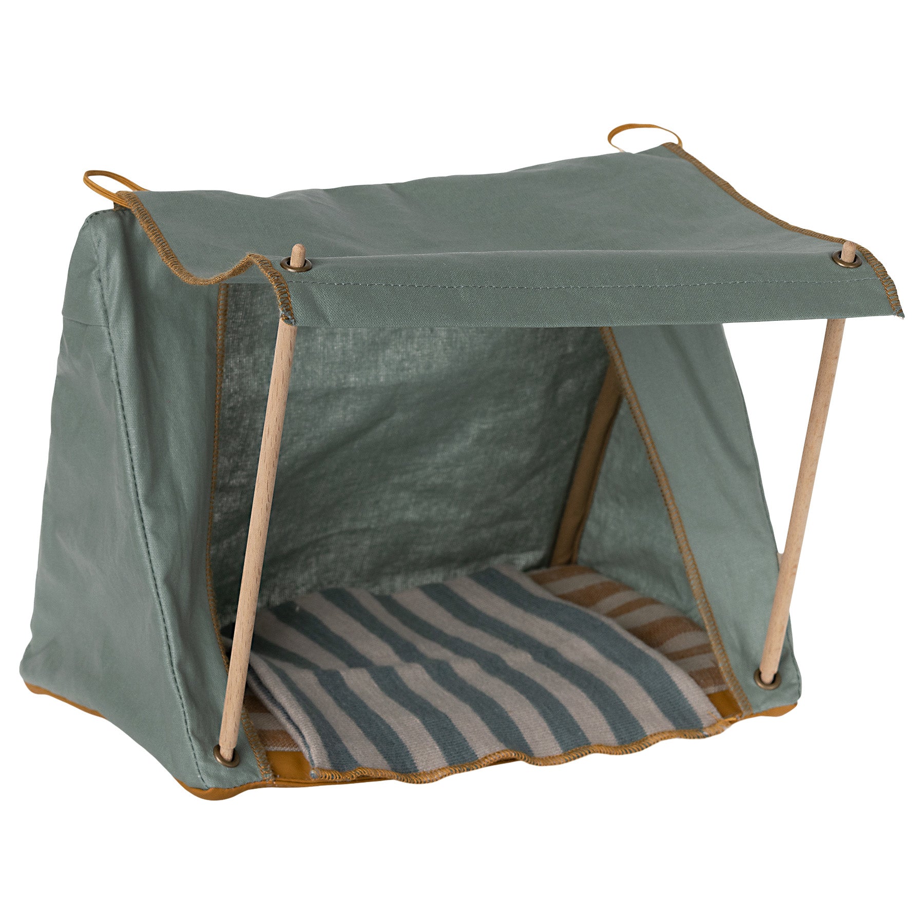 maileg green happy camper tent with blanket