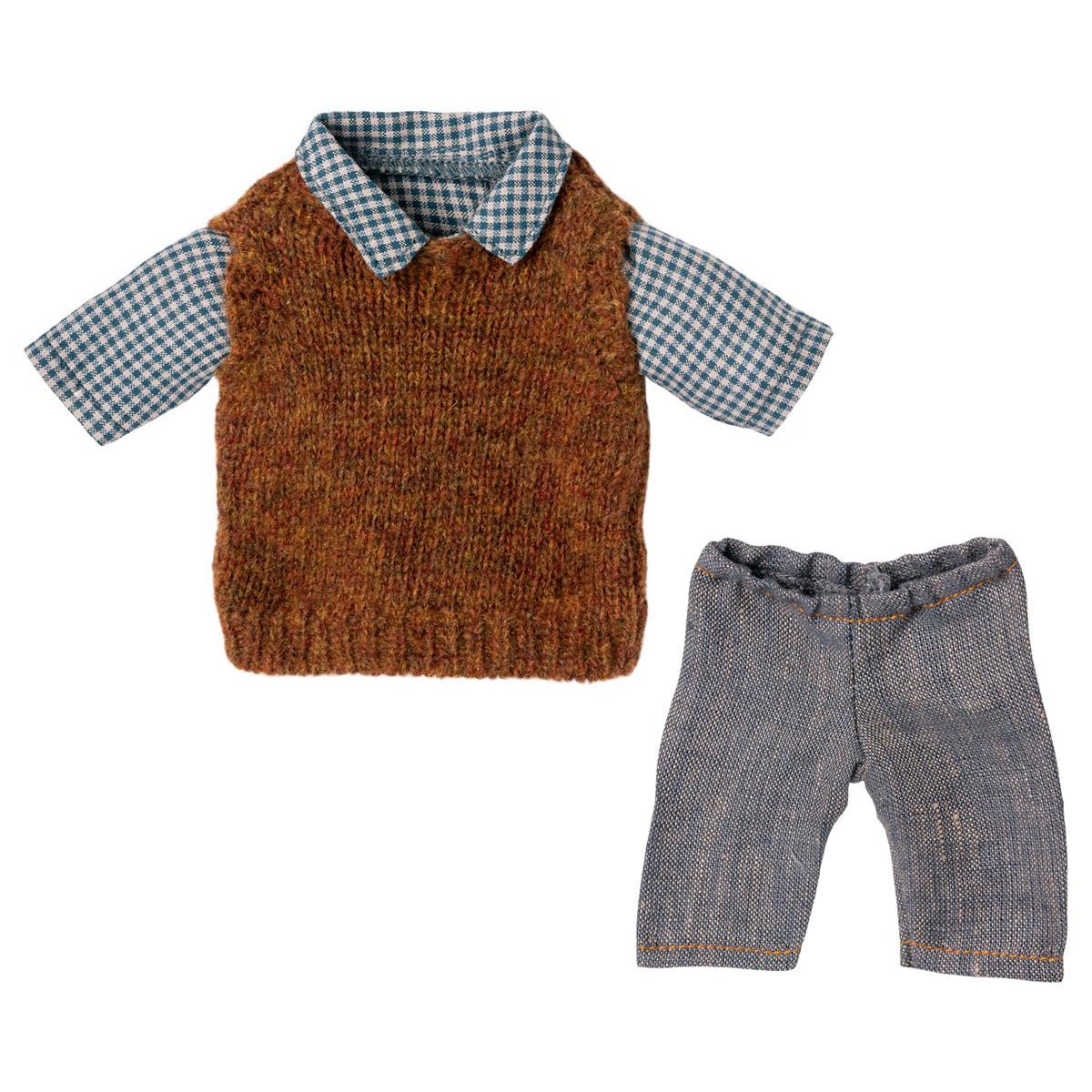 Maileg Teddy Dad Clothes - Shirt & Pants - I Want That Present