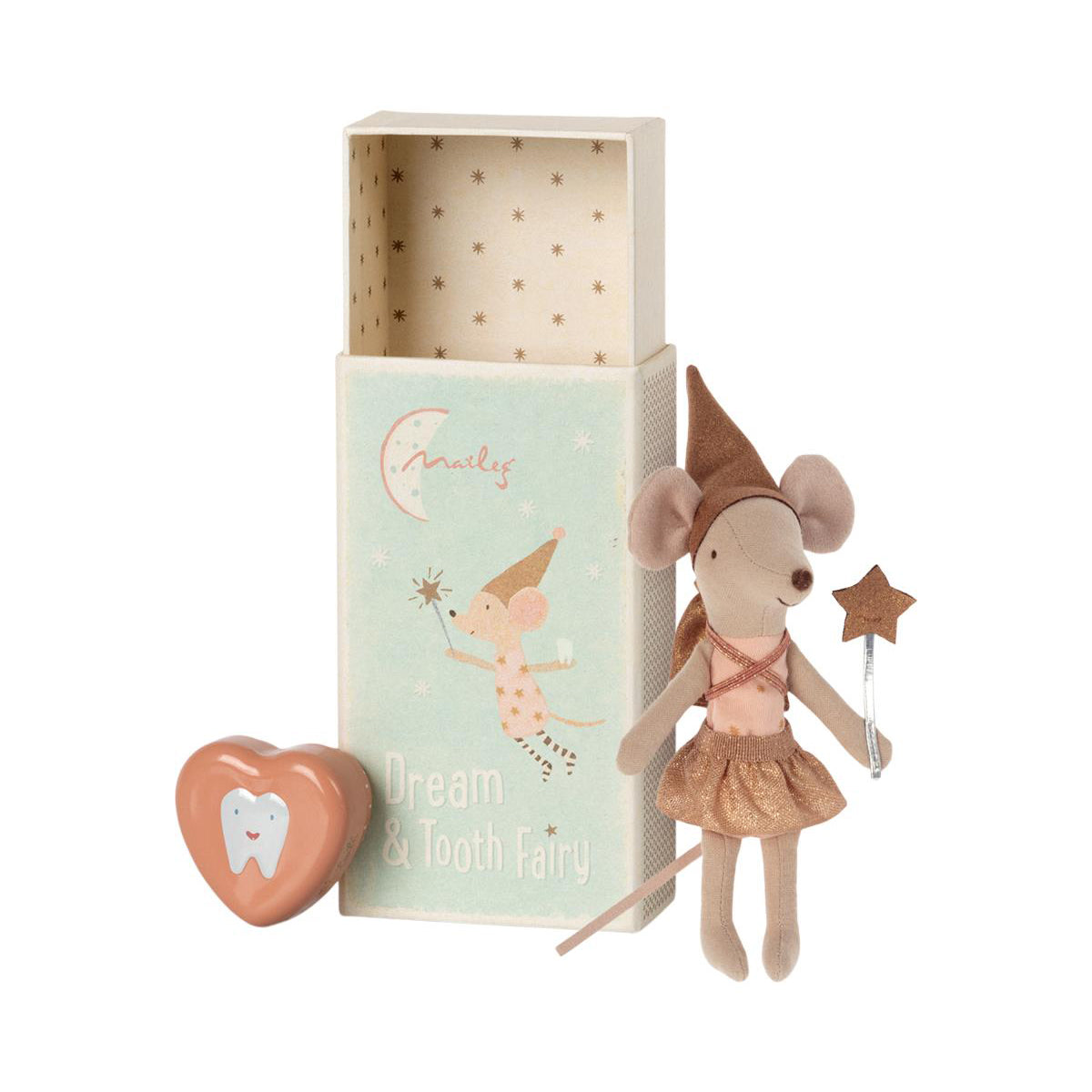 Maileg Tooth fairy Mouse in Matchbox, Big Sister - Rose -(Discontinued)