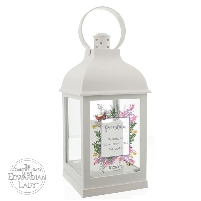 Personalised Country Diary Botanical White Lantern