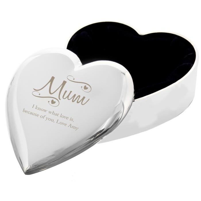Personalised Mum Swirls and Hearts Trinket Box