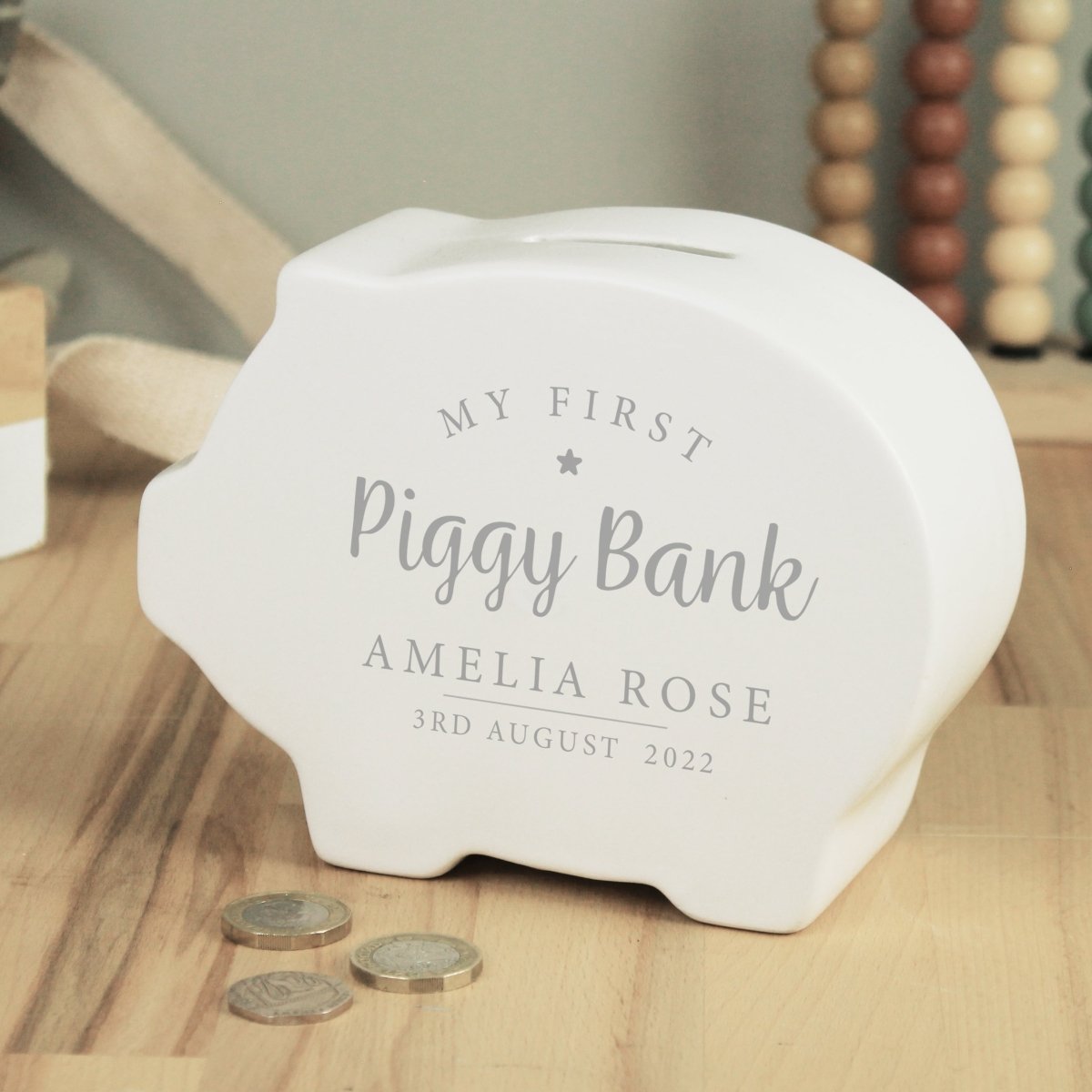 Personalised My First Piggy Bank - I Want That Present