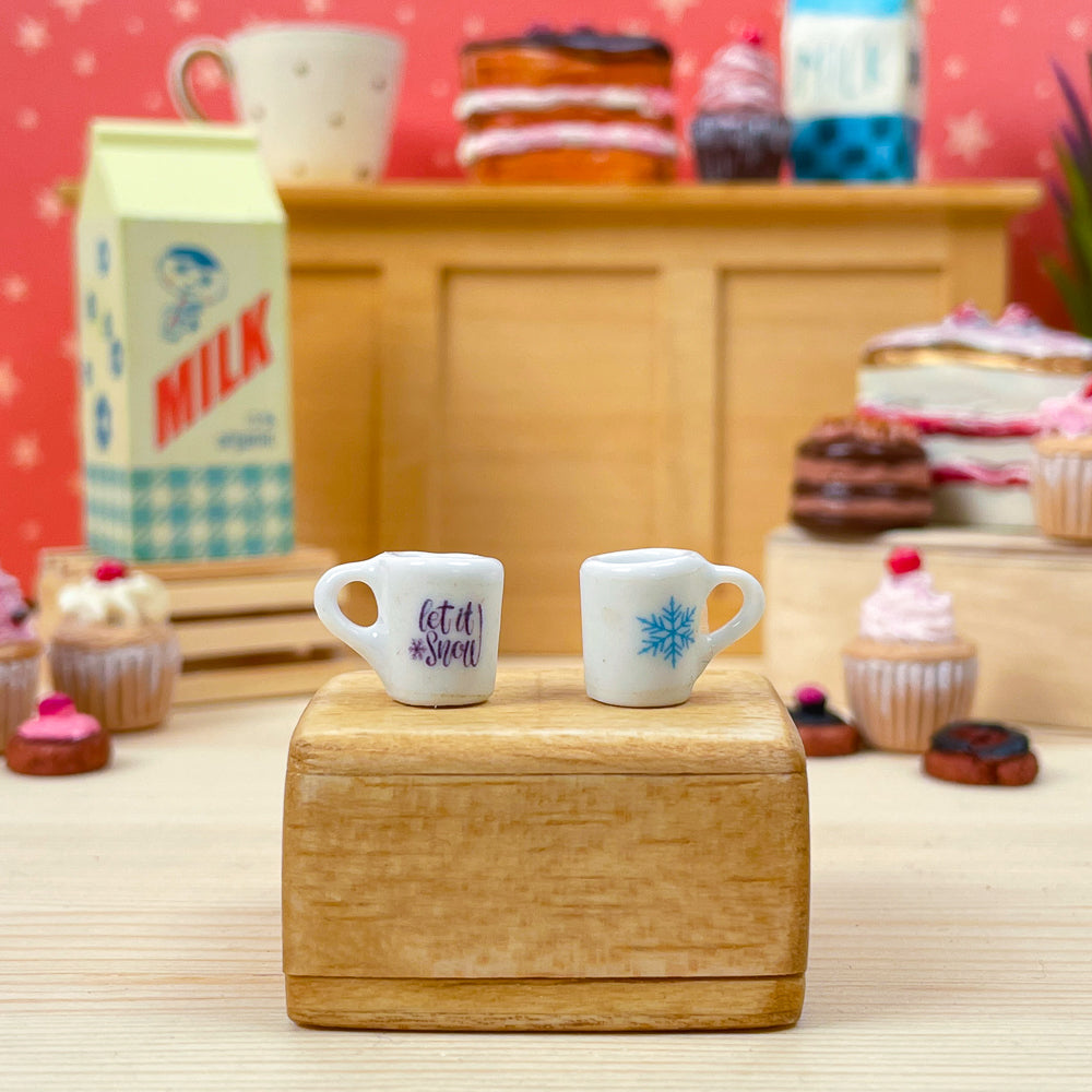 Miniature Christmas Mugs - Set of 2 (5 designs)