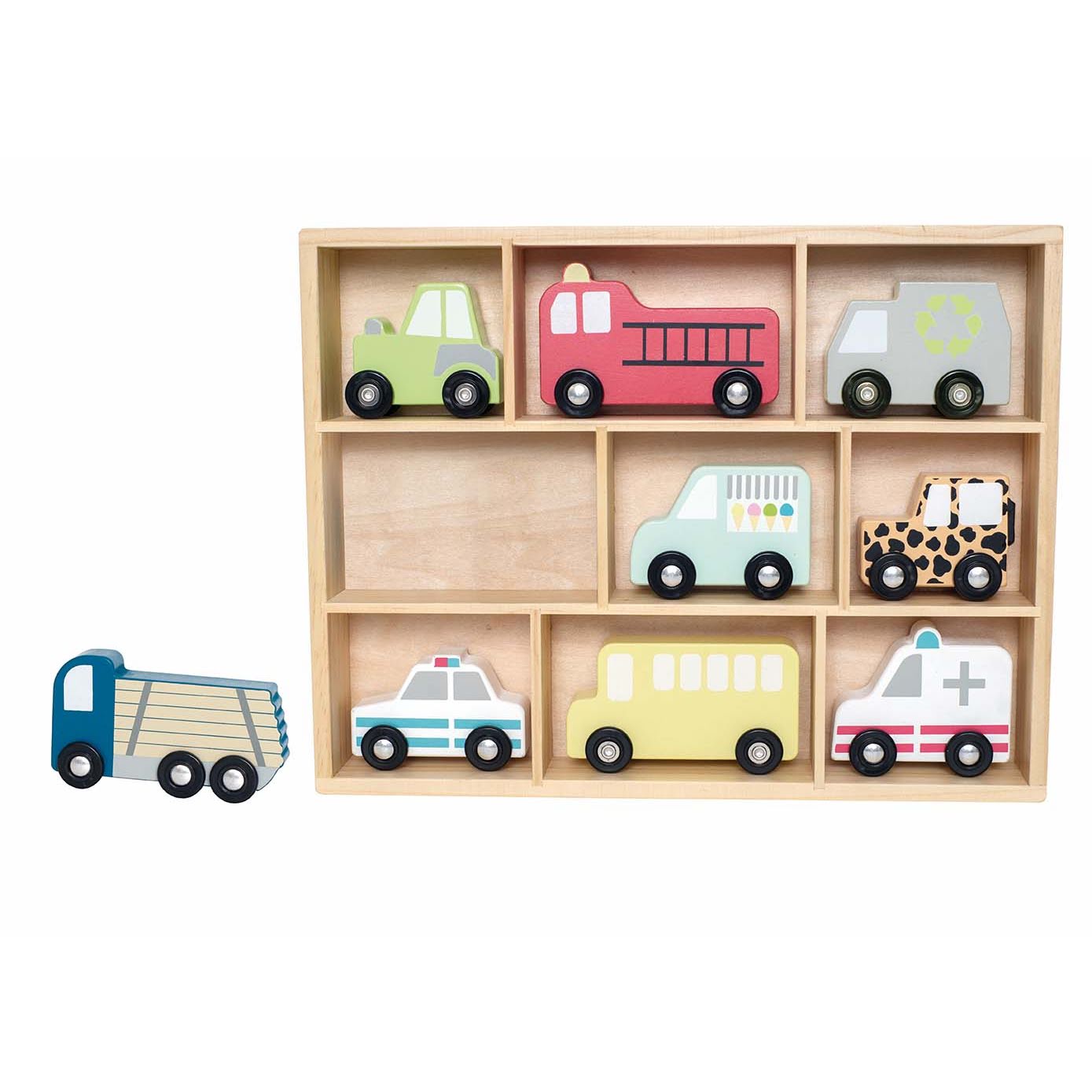 Wooden Cars Shelf Set by Jabadabado