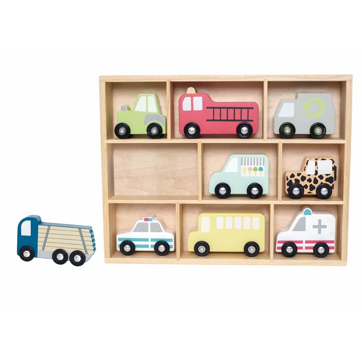 Wooden Cars Shelf Set by Jabadabado - I Want That Present