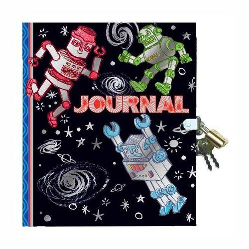 eeBoo Metalic Foil Robot Lockable Notebook - I Want That Present