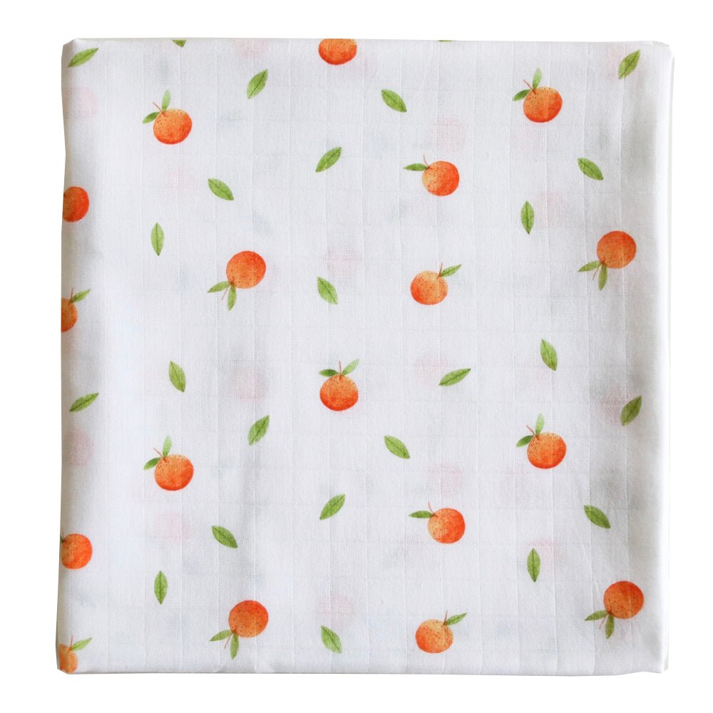The Fox in the Attic - Muslin Swaddle Blanket - Oranges - I Want That Present