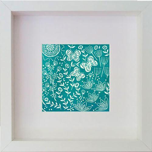 Jessica Butterflies in Teal, Framed Print - I Want That Present