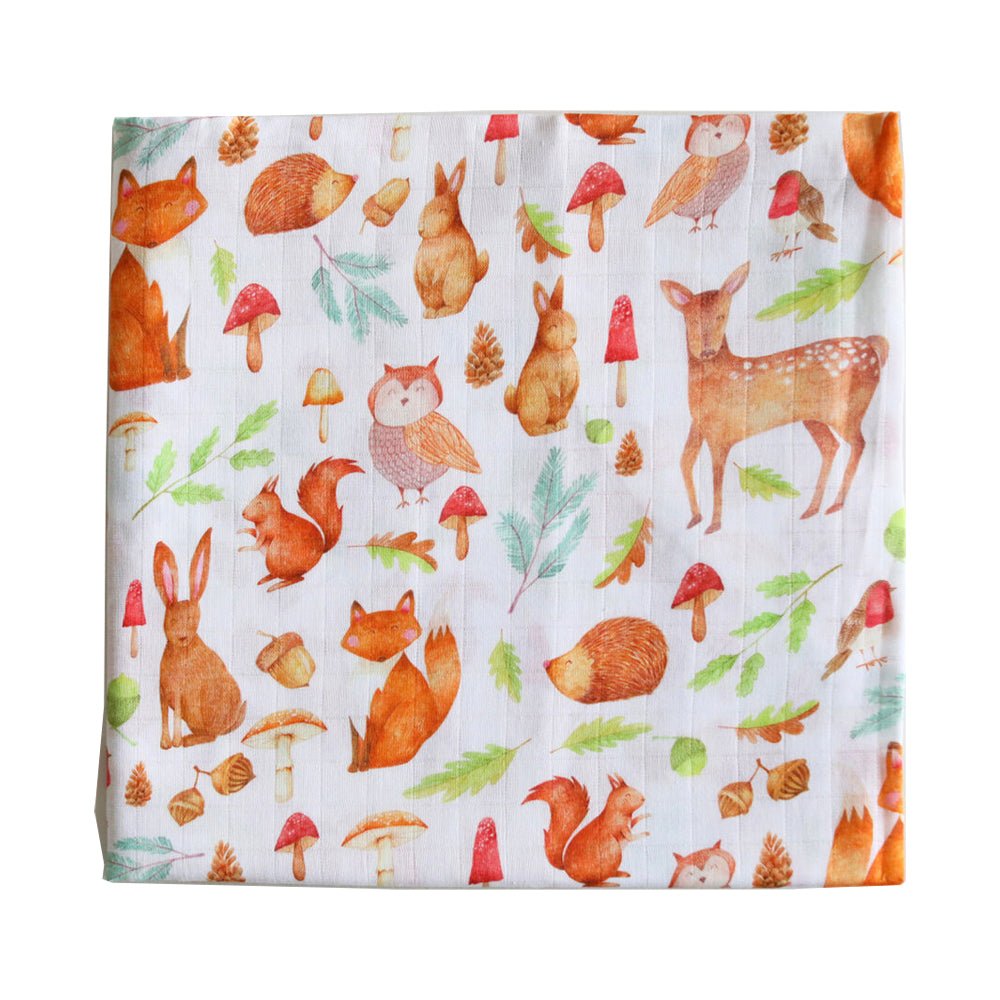 The Fox in the Attic - Muslin Swaddle Blanket - Woodland - I Want That Present