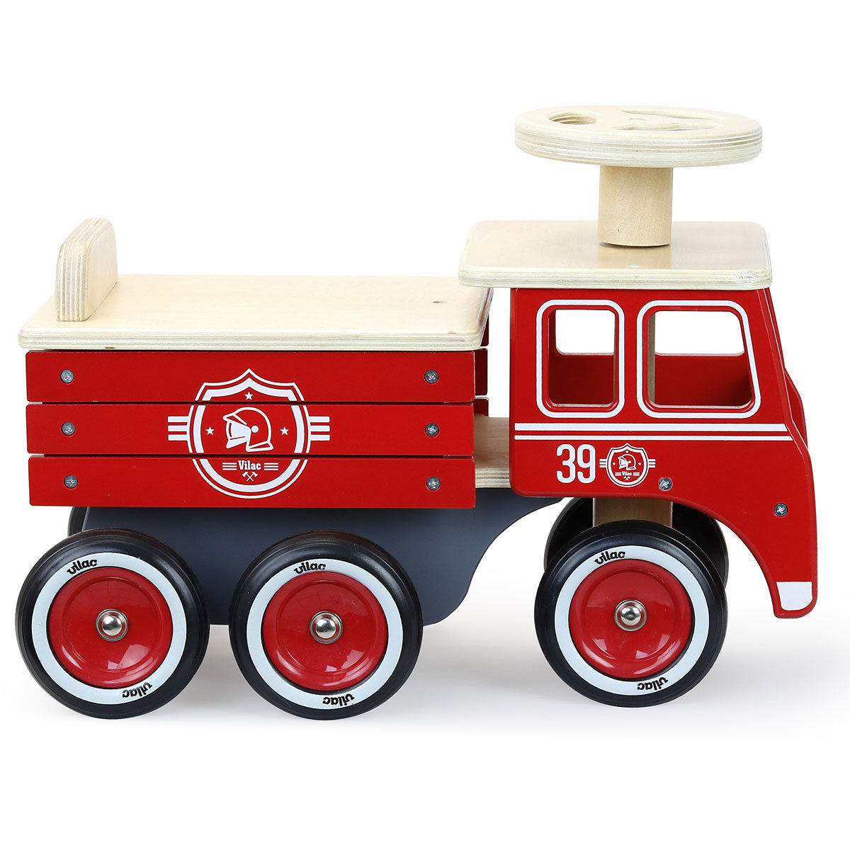 vilac red fire engine ride on toy 