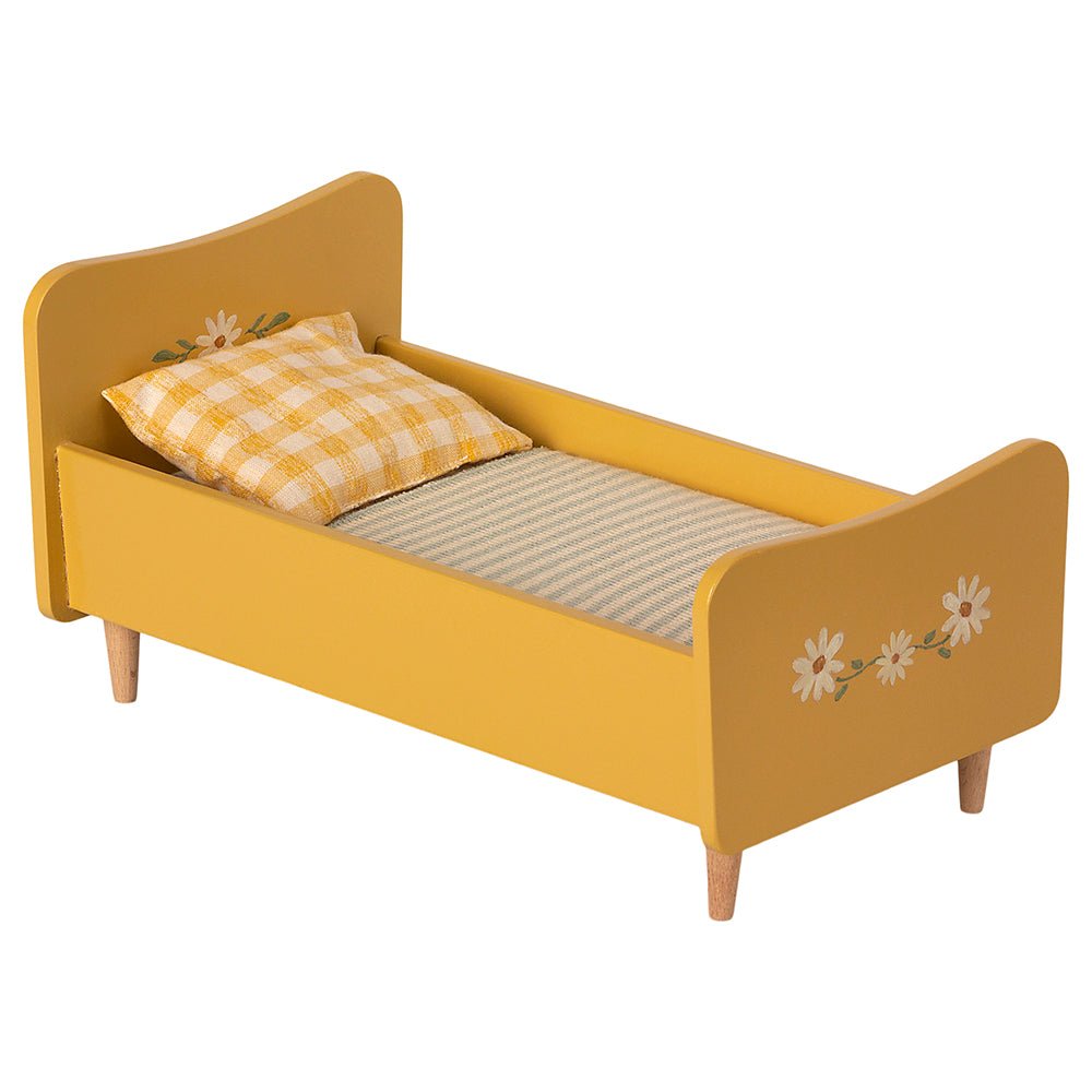 Maileg Wooden Bed - Yellow - I Want That Present