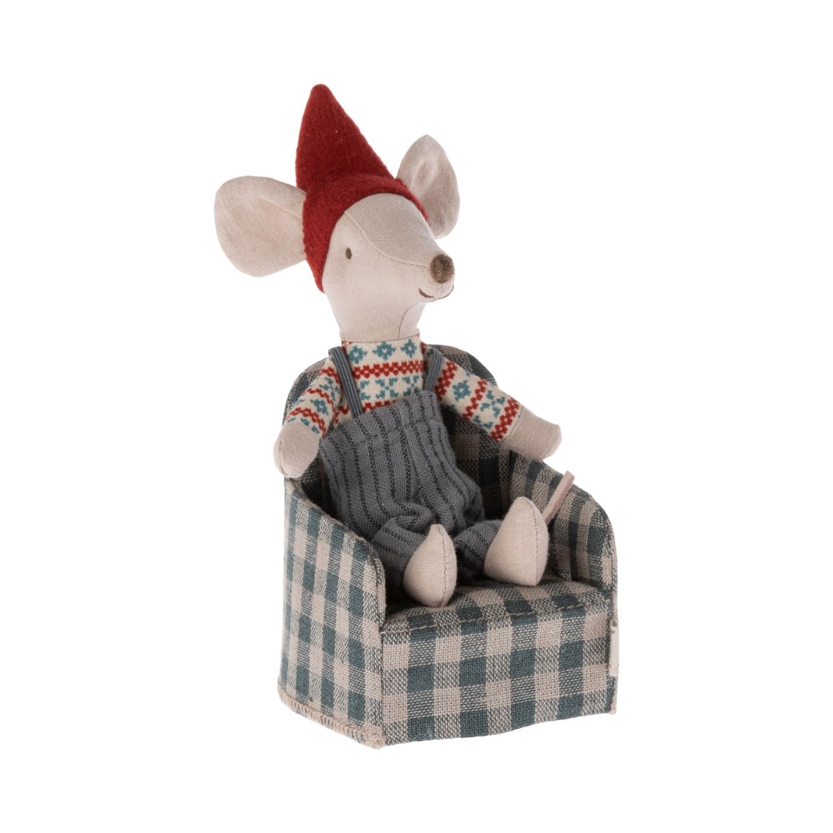 Maileg Mouse Chair - Green Check - I Want That Present