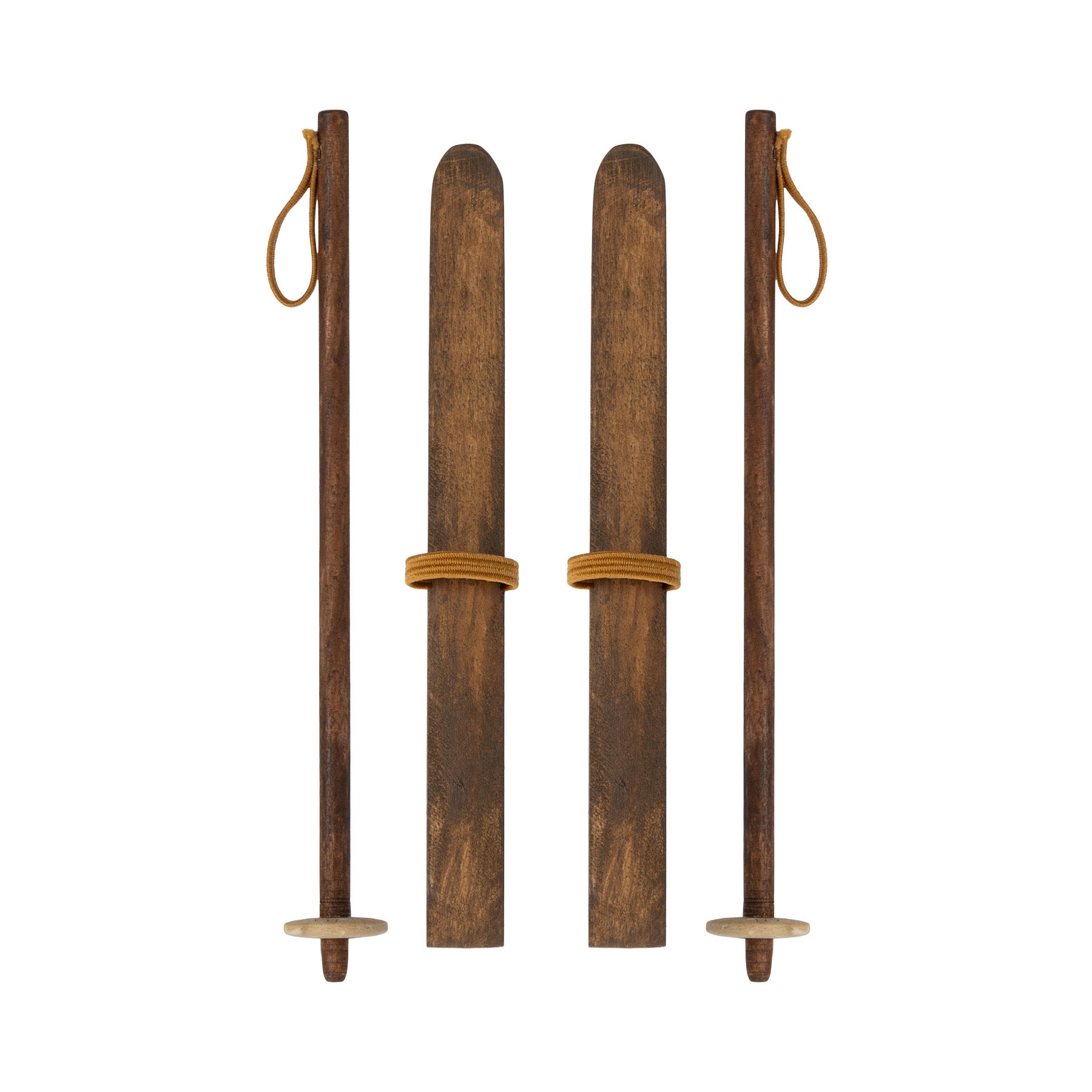 maileg toy wooden skis and ski poles