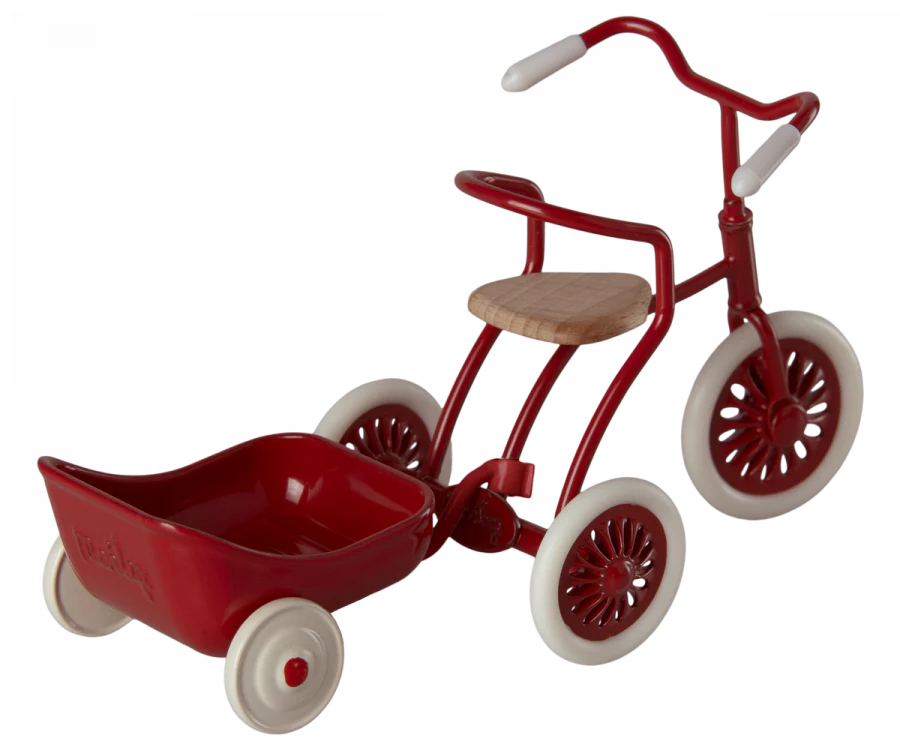 Maileg Tricycle & Hanger, Mouse - Red