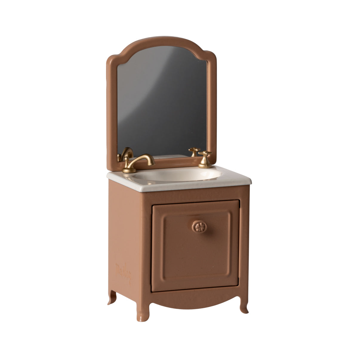 Maileg Sink Dresser w. Mirror, Mouse Size - Dark Powder