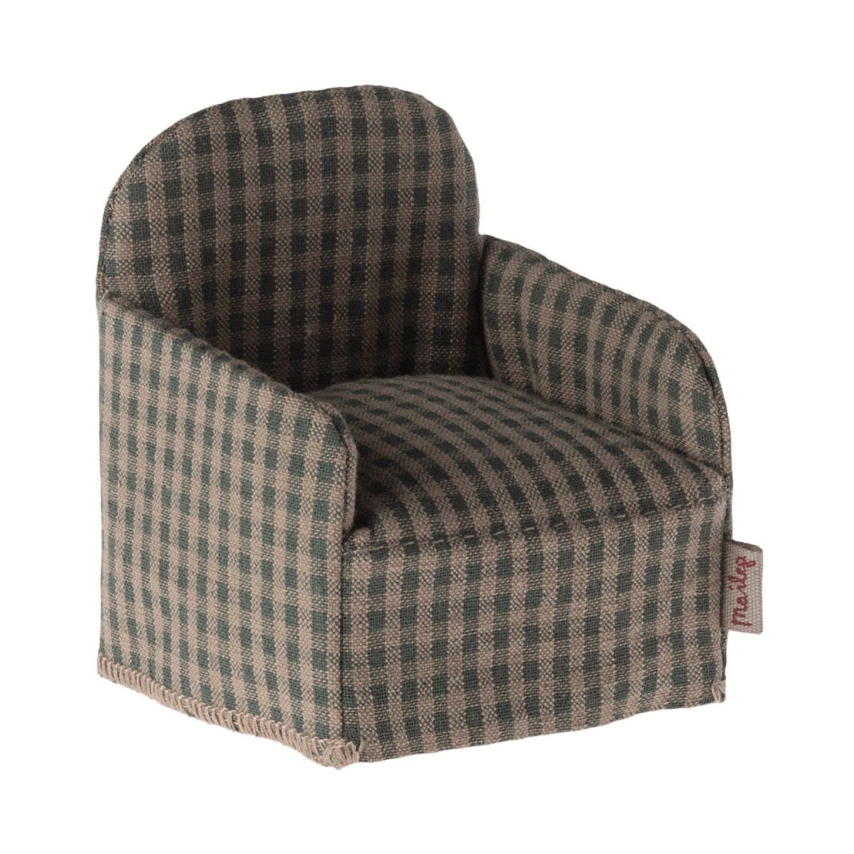 Maileg Mouse Chair - Green Check - I Want That Present