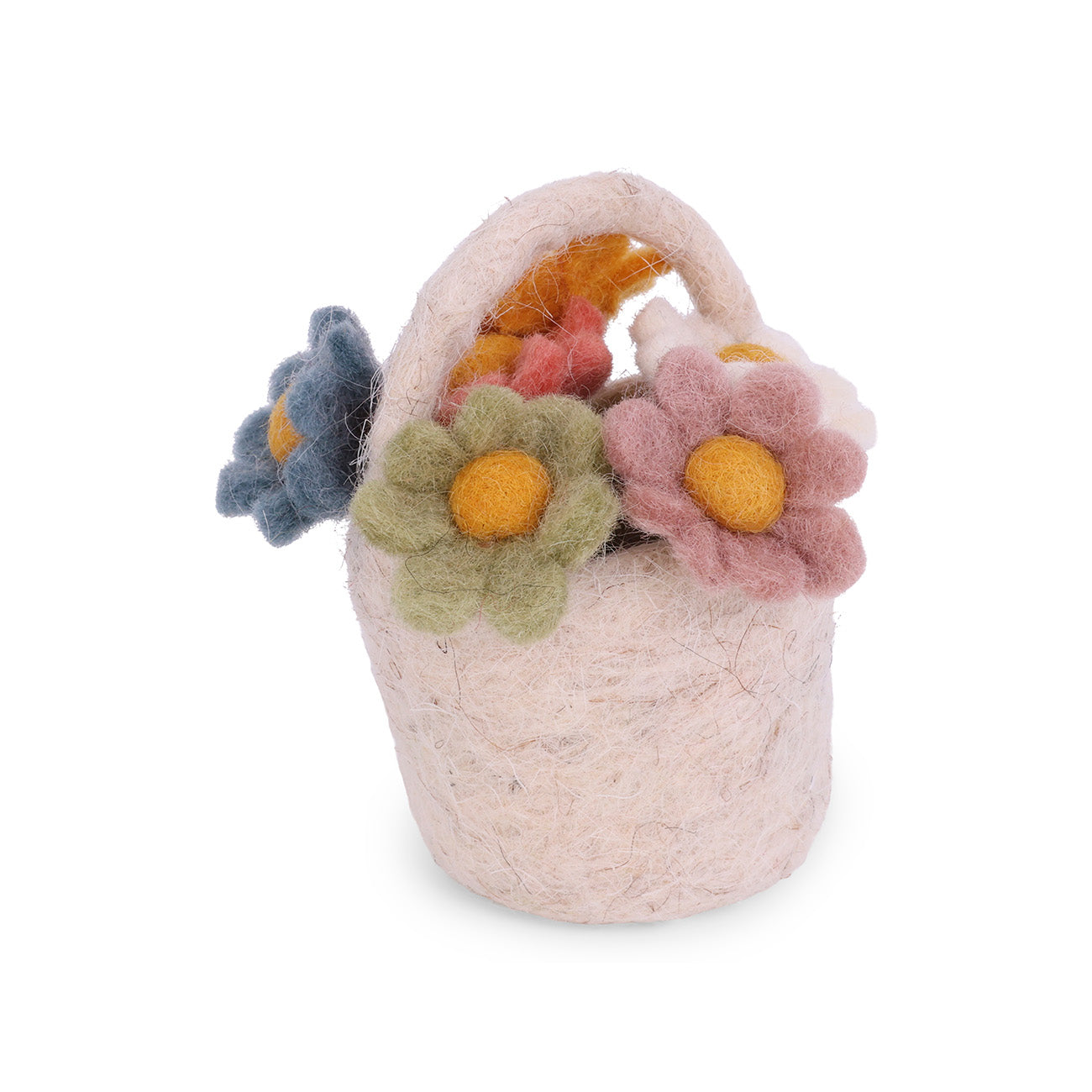 En Gry & Sif Felt Miniature Basket of Flowers