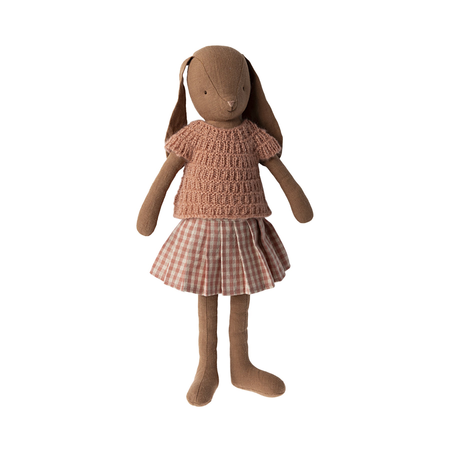 Maileg Bunny Size 3, Chocolate Brown - Knitted Top and Skirt