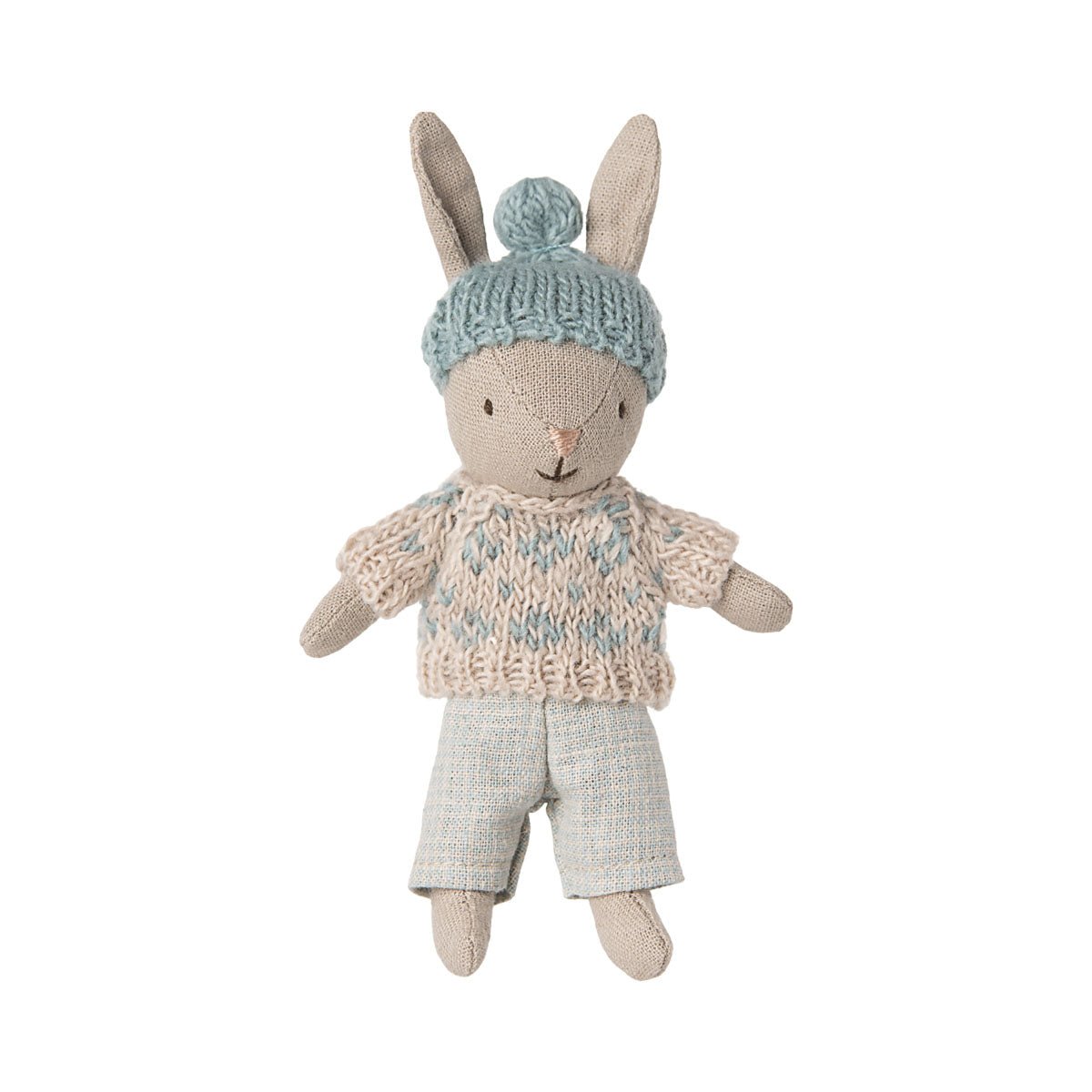Maileg Winter Rabbit, Micro - Sand - Mint - I Want That Present