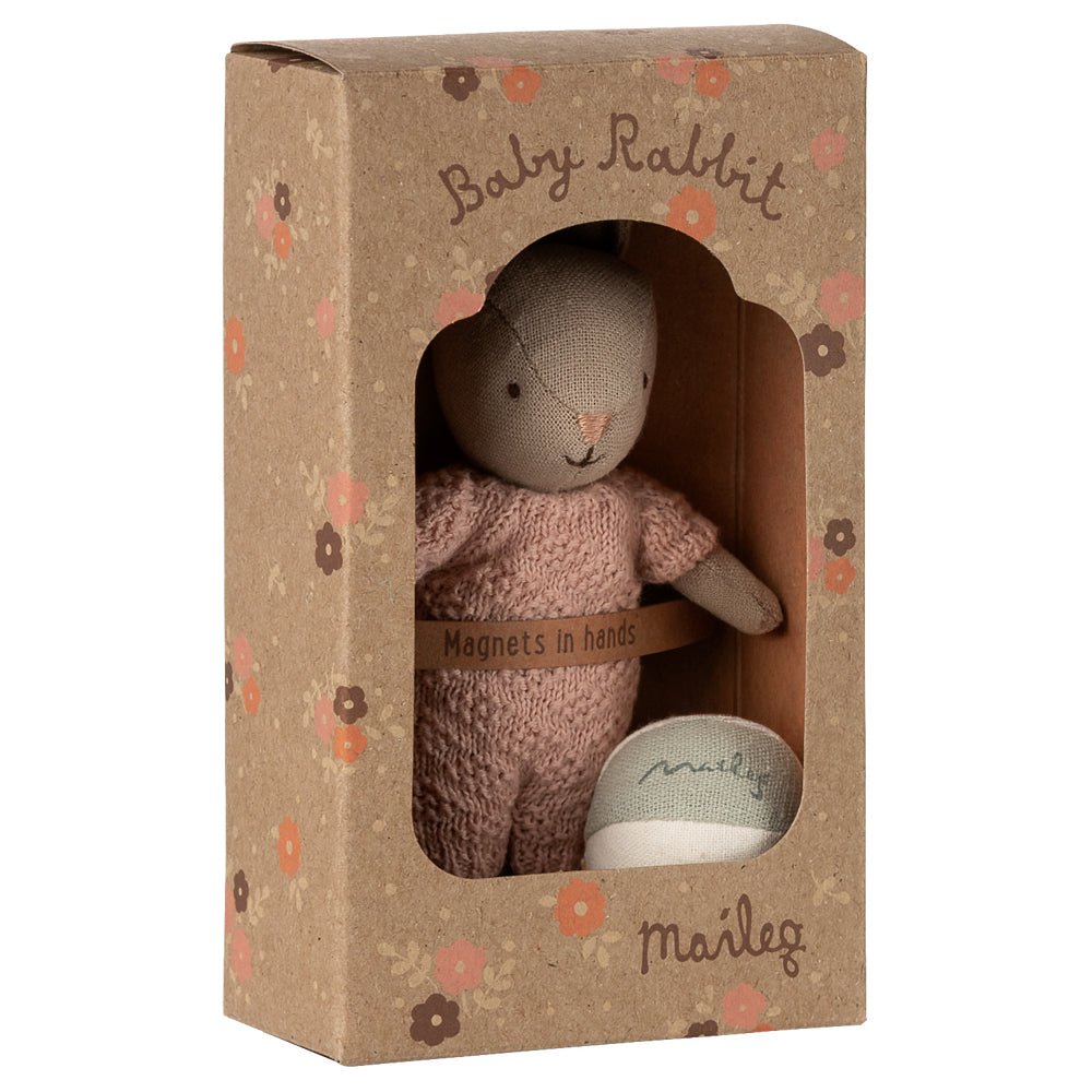 Maileg Rabbit Set, Micro - Sand - Rose - I Want That Present